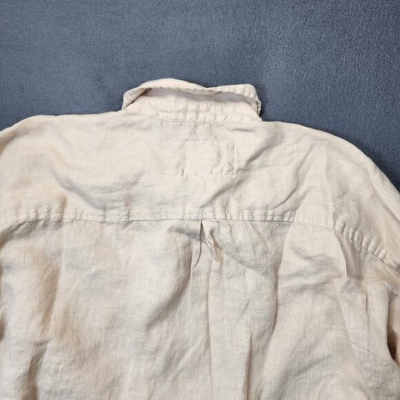 Anthropologie Maeve Womens Top Small Beige Linen Button Up Lagenlook Capsule - Picture 10 of 15